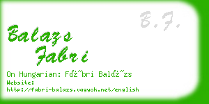 balazs fabri business card